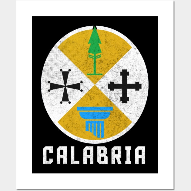 Calabria Italy / Italian Region Vintage Look Design Wall Art by DankFutura